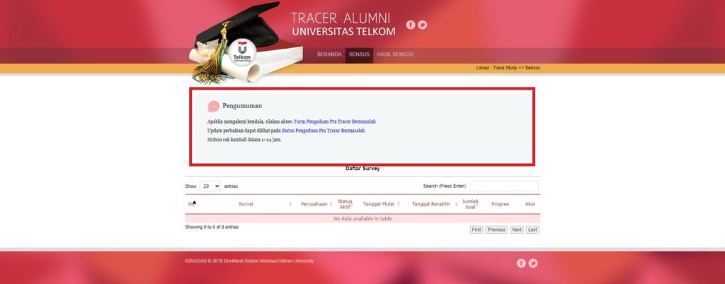 Form Pengaduan Pra Tracer Bermasalah