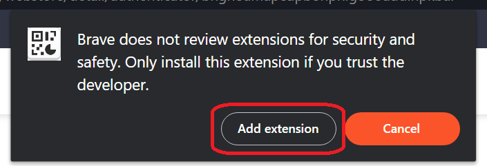 Klik tombol 'Add extension'