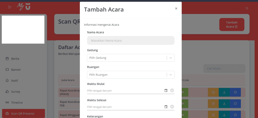Isi detail acara yang akan diselenggarakan