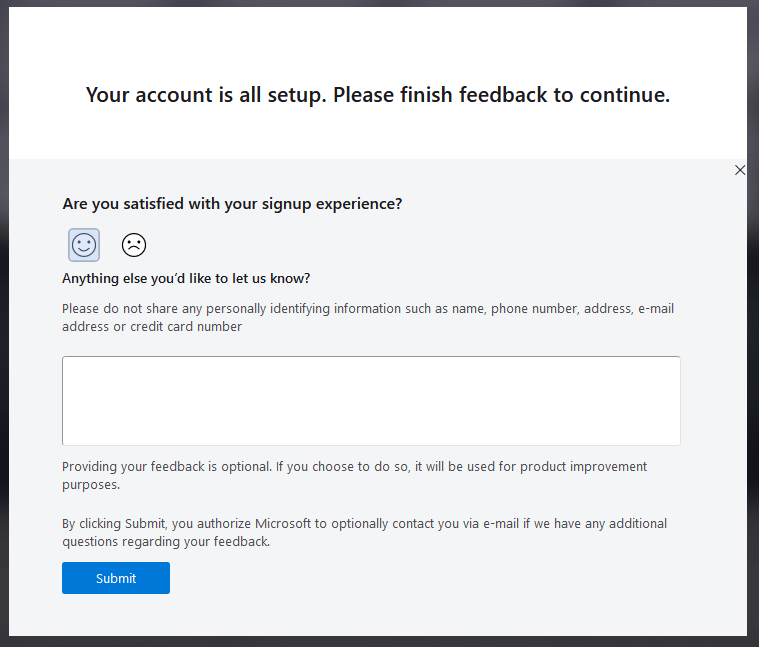 Microsoft Azure's Feedback