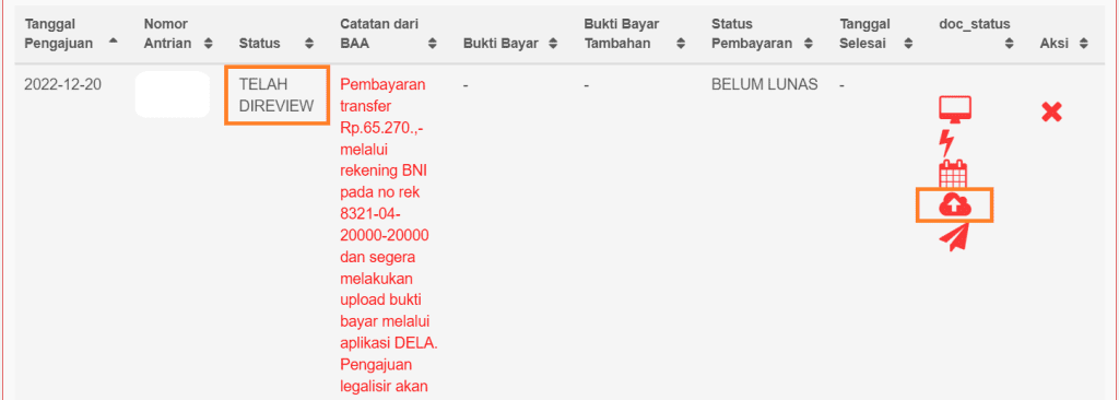 upload bukti pembayaran (dela)