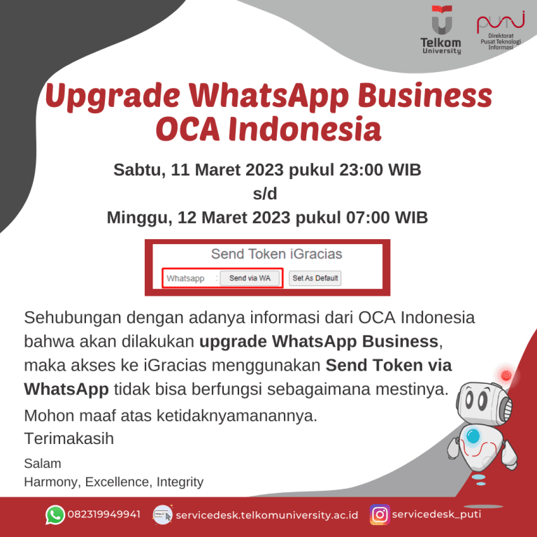 [Info PuTI] Maintenance WhatsApp OCA