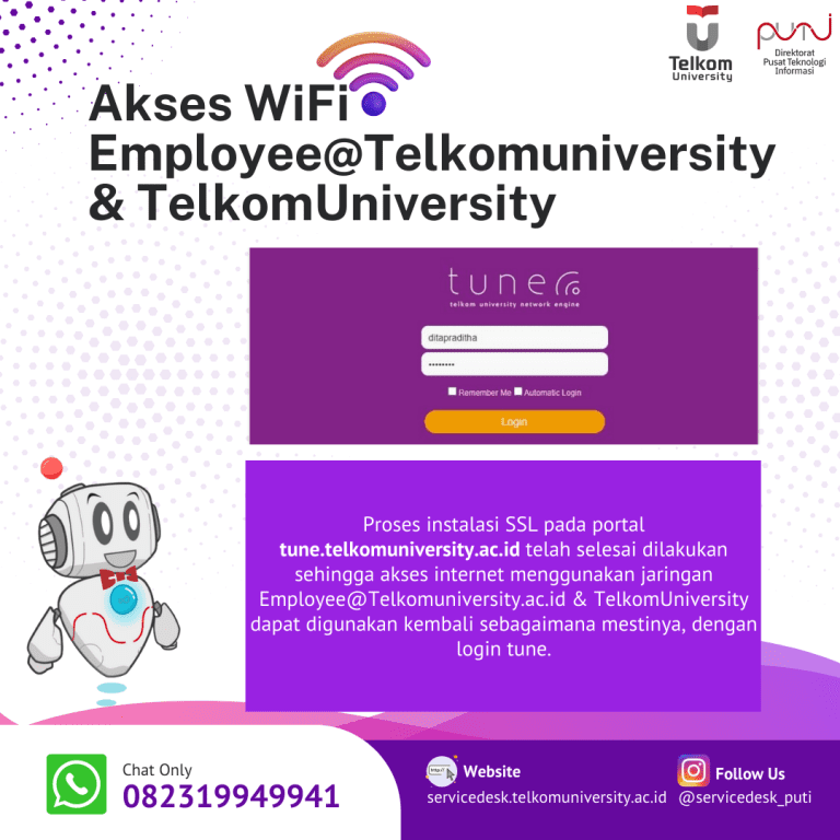 Akses WiFi Employee@Telkomuniversity & TelkomUniversity