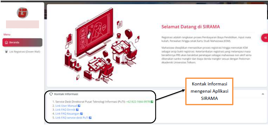 Halaman Beranda Dosen wali