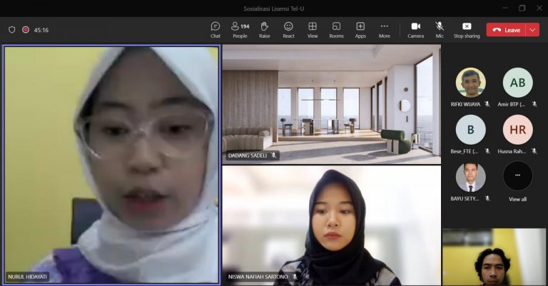 Screen Capture Sosialisasi Lisensi Tel-U 26 Juli 2023