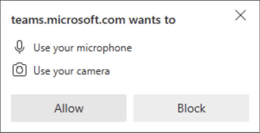 Allow Microphone and Camera (Teams)